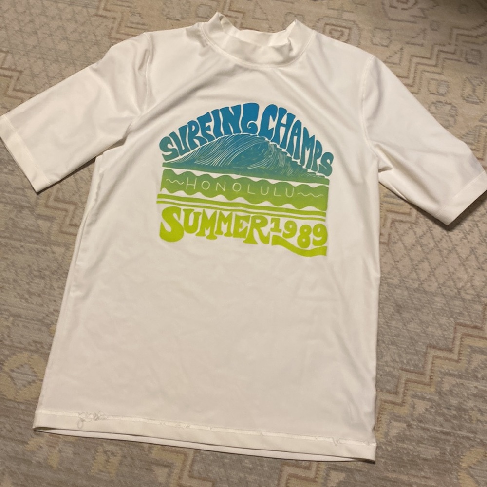 CHEROKEE SURFING CHAMPS HONOLULU SUMMER 1989 BOYS SWIM SHIRT SIZE XL/TG/16